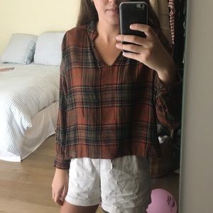 Madewell flannel print blouse